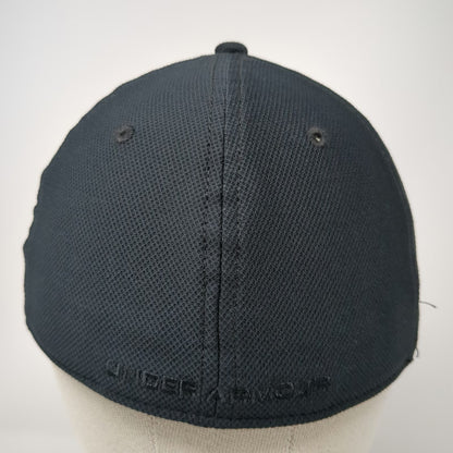 Under Armour Baseball Cap Black L Stretch Fit Embroidered Tonal Logo Hat Classic