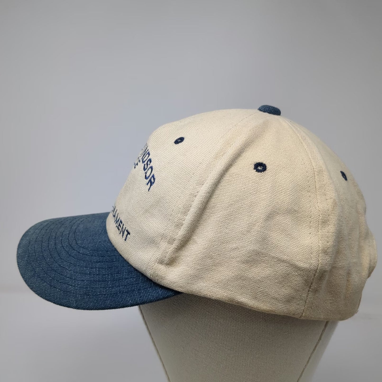 Yupoong Baseball Cap Hat Beige Blue OS South Windsor Police Golf Tournament
