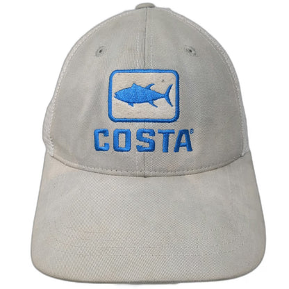 Costa Trucker Hat Gray Blue One Size Mesh Snapback Fish Graphic Embroidered