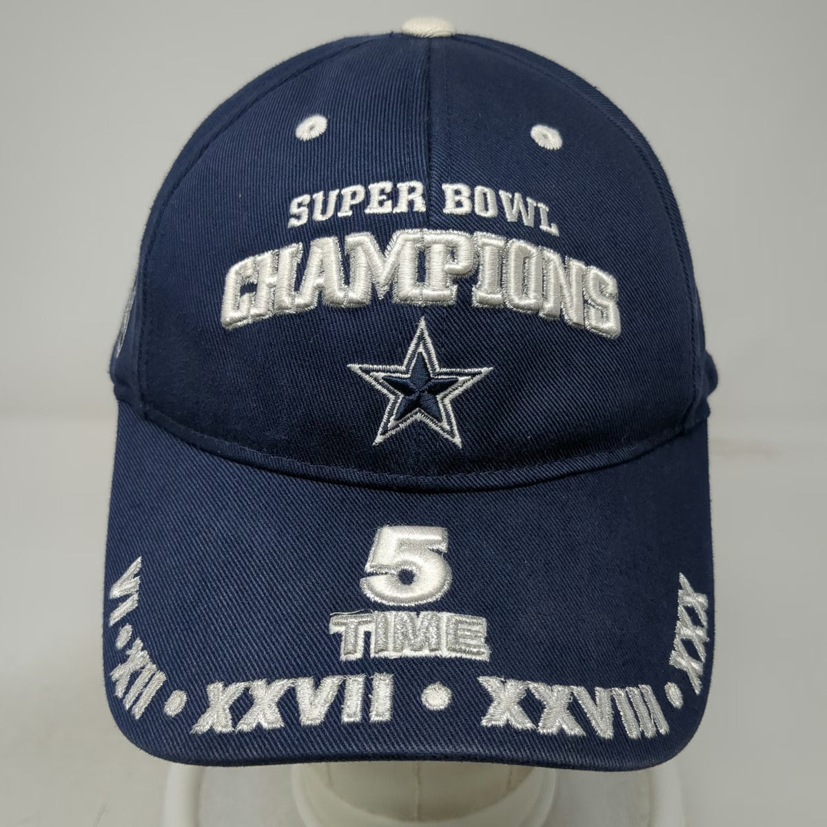 New Era NFL Dallas Cowboys Super Bowl Champions 5 Time Cap Blue OSFM Star Logo