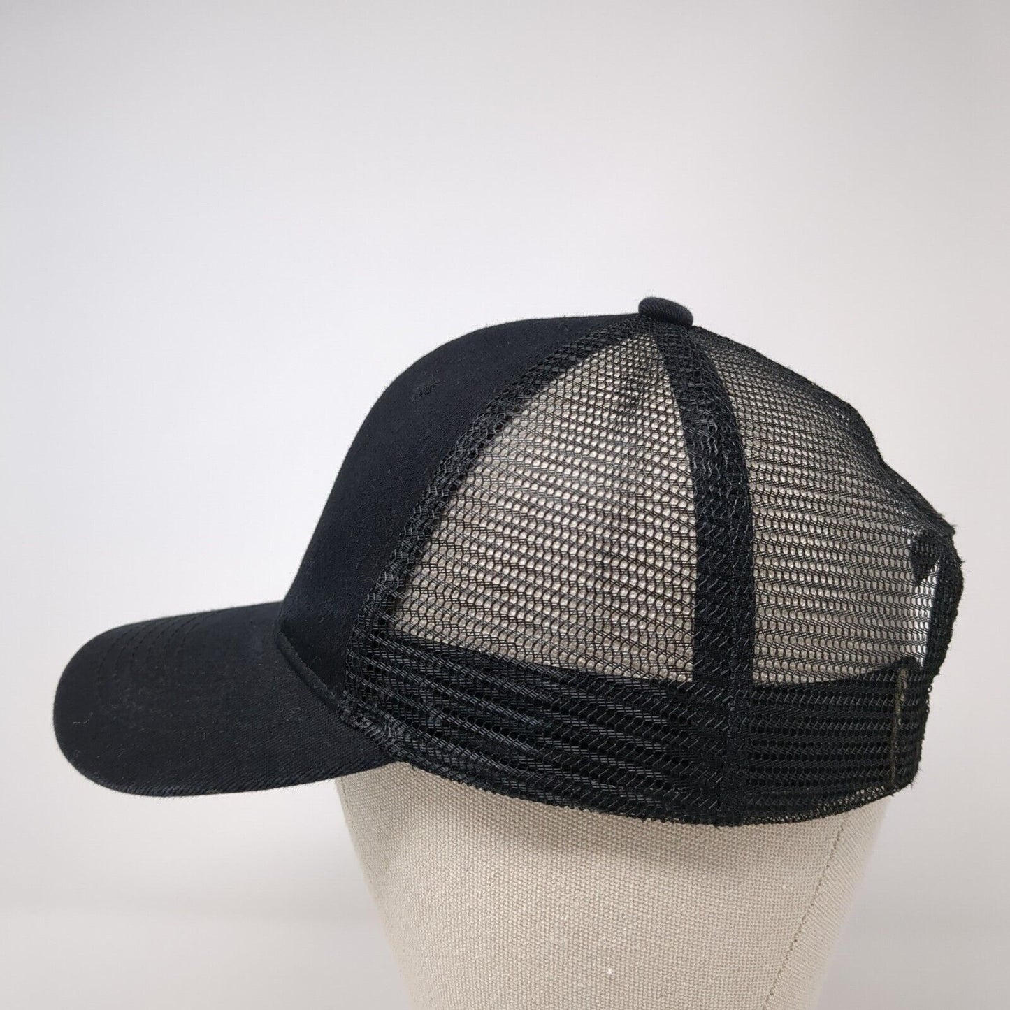 Unbranded Snapback Mesh Back Trucker Hat Black One Size Adjustable Blank
