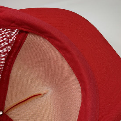 Topac Trucker Hat Red One Size Nielsens Paradise Hill Bar Mesh Snapback
