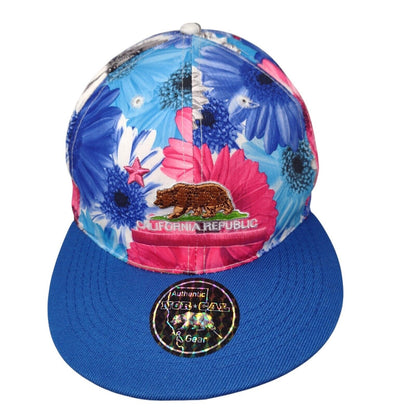 California Republic Bear Snapback Hat Multicolor OSFA Floral Hawaiian