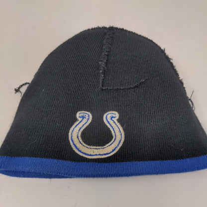 NFL Indianapolis Colts Men's Knit Beanie Hat Black Blue Embroidered Logo