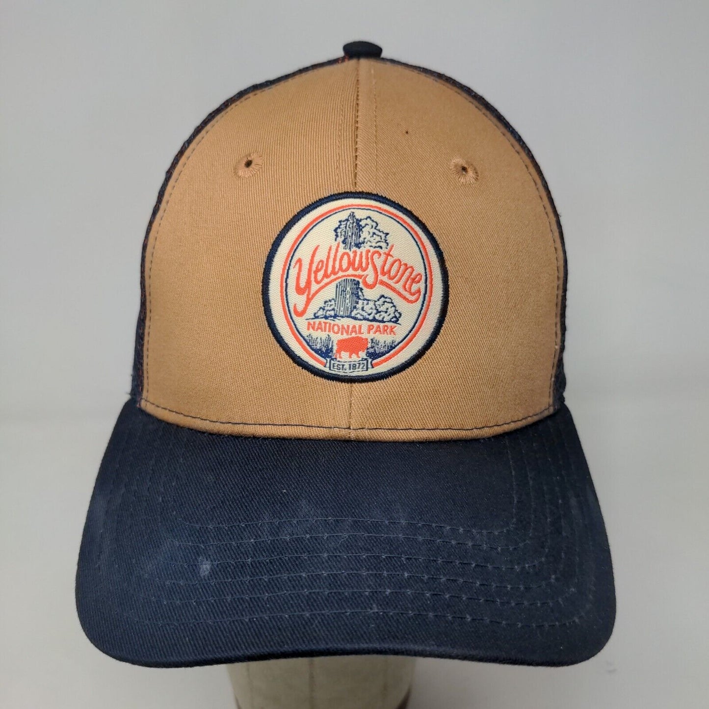 National Park Foundation Men's Snapback Mesh Back Hat Blue Yellowstone Logo