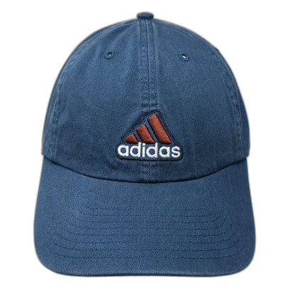 Adidas Baseball Cap Blue One Size Embroidered Logo Slideback Cotton Hat Strap