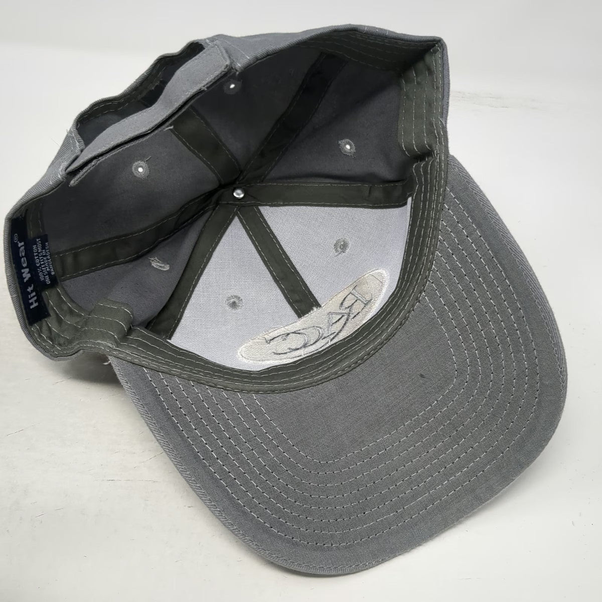 Hit Wear Baseball Cap Gray One Size RACC Embroidered Cotton Hat Strapback Logo