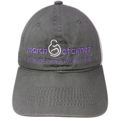 Outdoor Cap Baseball Cap Gray White One Size March of Dimes Mesh Strapback Hat