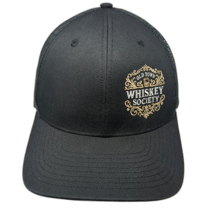 Richardson Trucker Hat Black One Size Old Town Whiskey Society Mesh Curved Brim