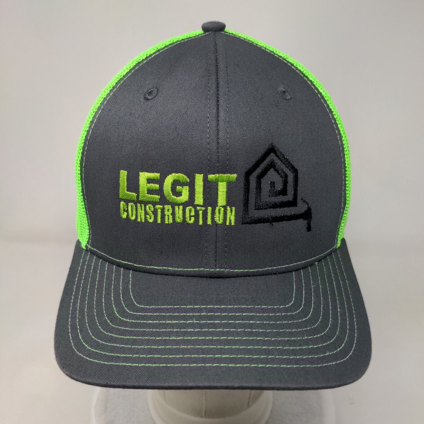 Legit Construction Snapback Trucker Hat Multicolor One Size Mesh Back
