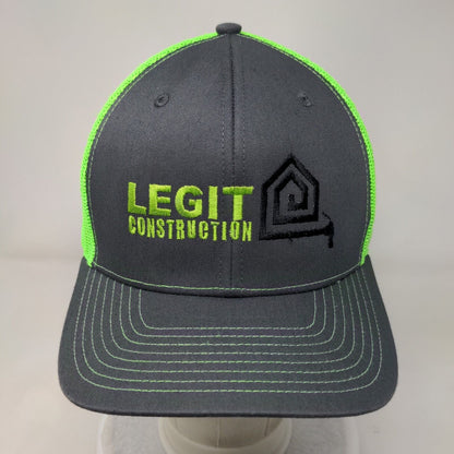 Legit Construction Snapback Trucker Hat Multicolor One Size Mesh Back