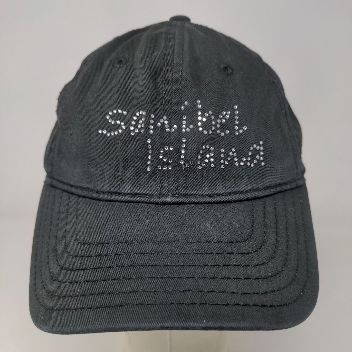 Triangle Sport Women's Slideback Hat Black OSFM Rhinestone Gems Sanibel Island