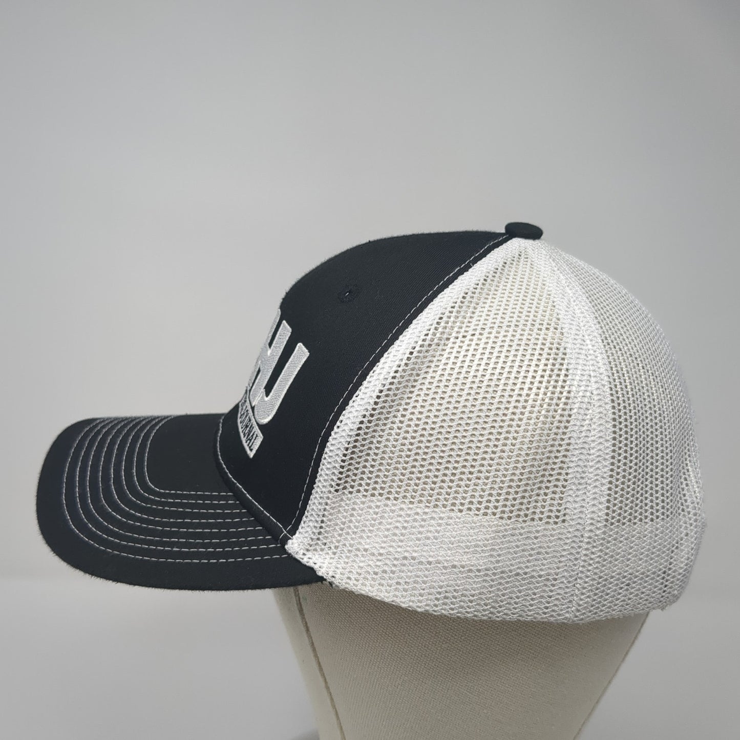 WHJ Western Hunting Journal Trucker Hat Black OS Adjustable Mesh Back Ivory