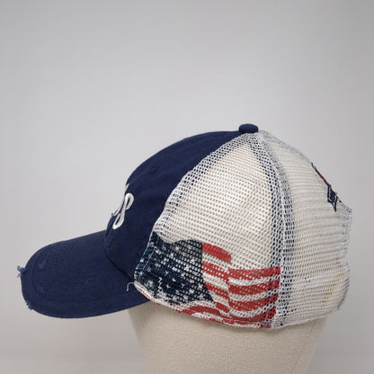 NOTS Strapback Hat Blue One Size Adjustable Distressed Mesh Back Outdoor Cap