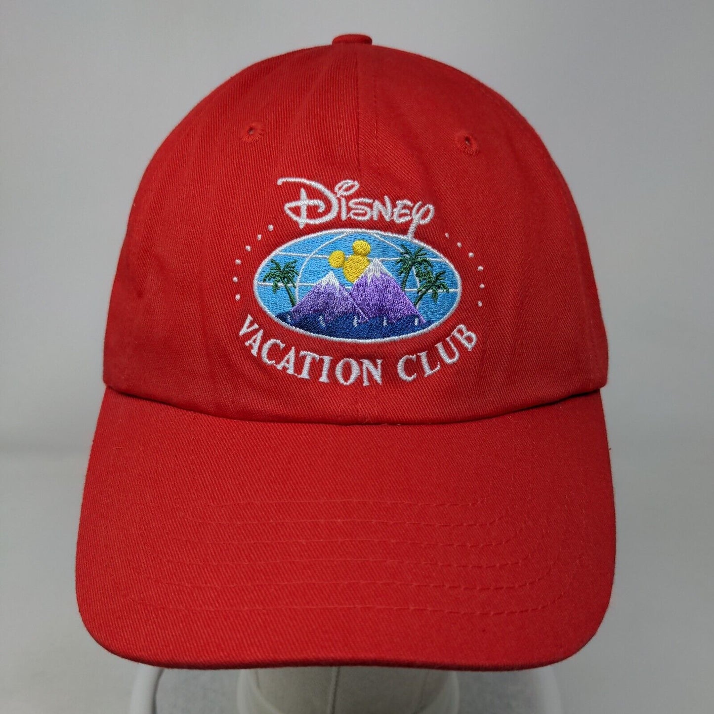 Disney Vacation Club Member Slideback Hat Red One Size Adjustable Embroidered