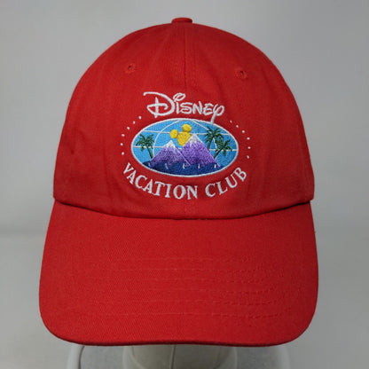 Disney Vacation Club Member Slideback Hat Red One Size Adjustable Embroidered