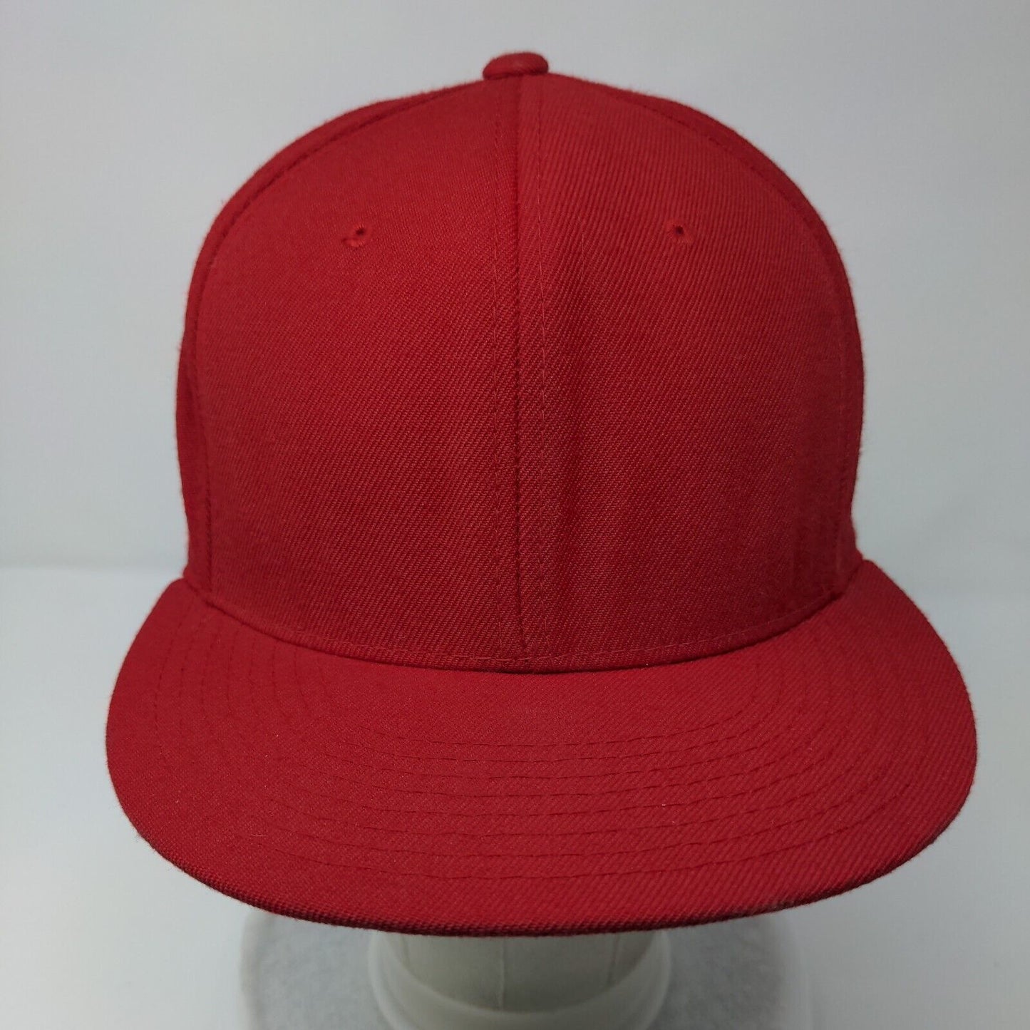 Zephyr Blank Fitted Hat Red 7 1/4 Solid High Crown Vent Holes 6 Panel