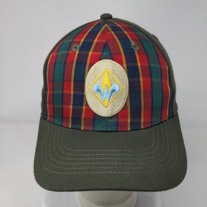 Boy Scout of America Webelo Fitted Cap Green S/M Embroidered Plaid Vented Holes