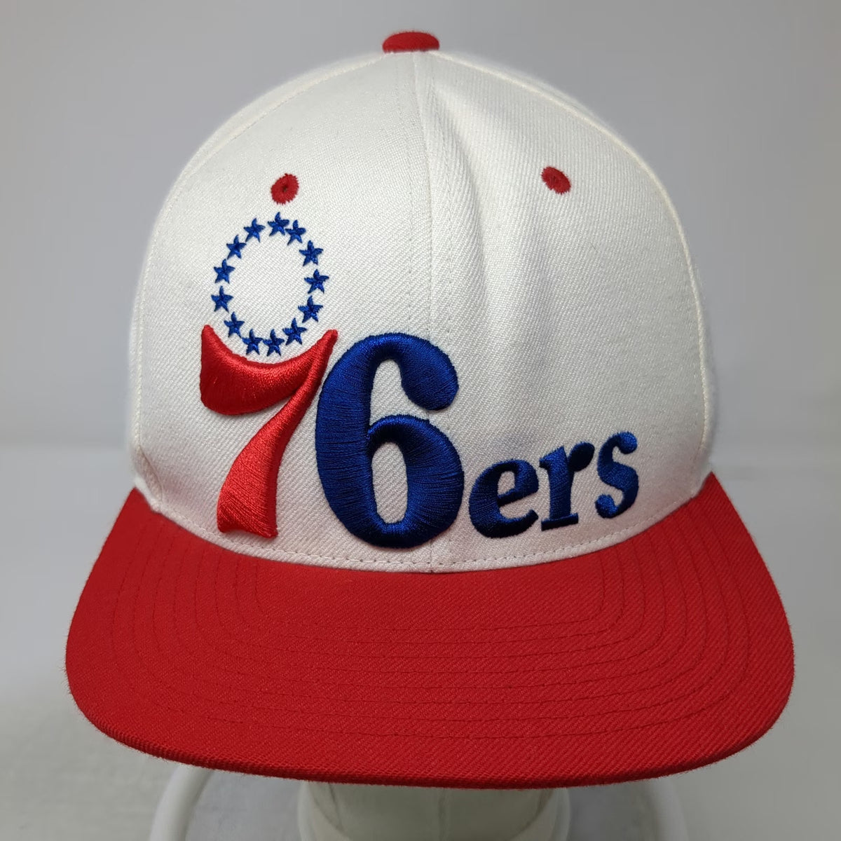 Mitchell & Ness Philadelphia 76ers NBA Snapback Hat White Red Blue One Size