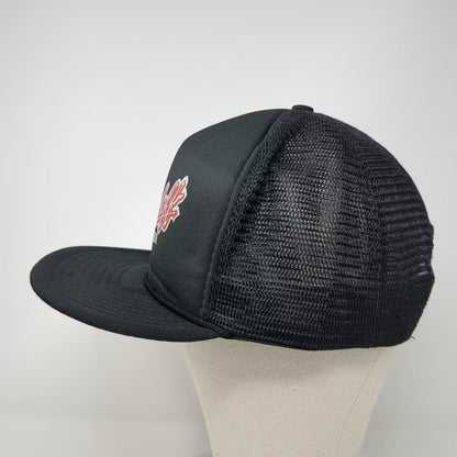 San Sun Berghoff Beer Trucker Hat Black Red Snapback Mesh Cap OSFA Vintage