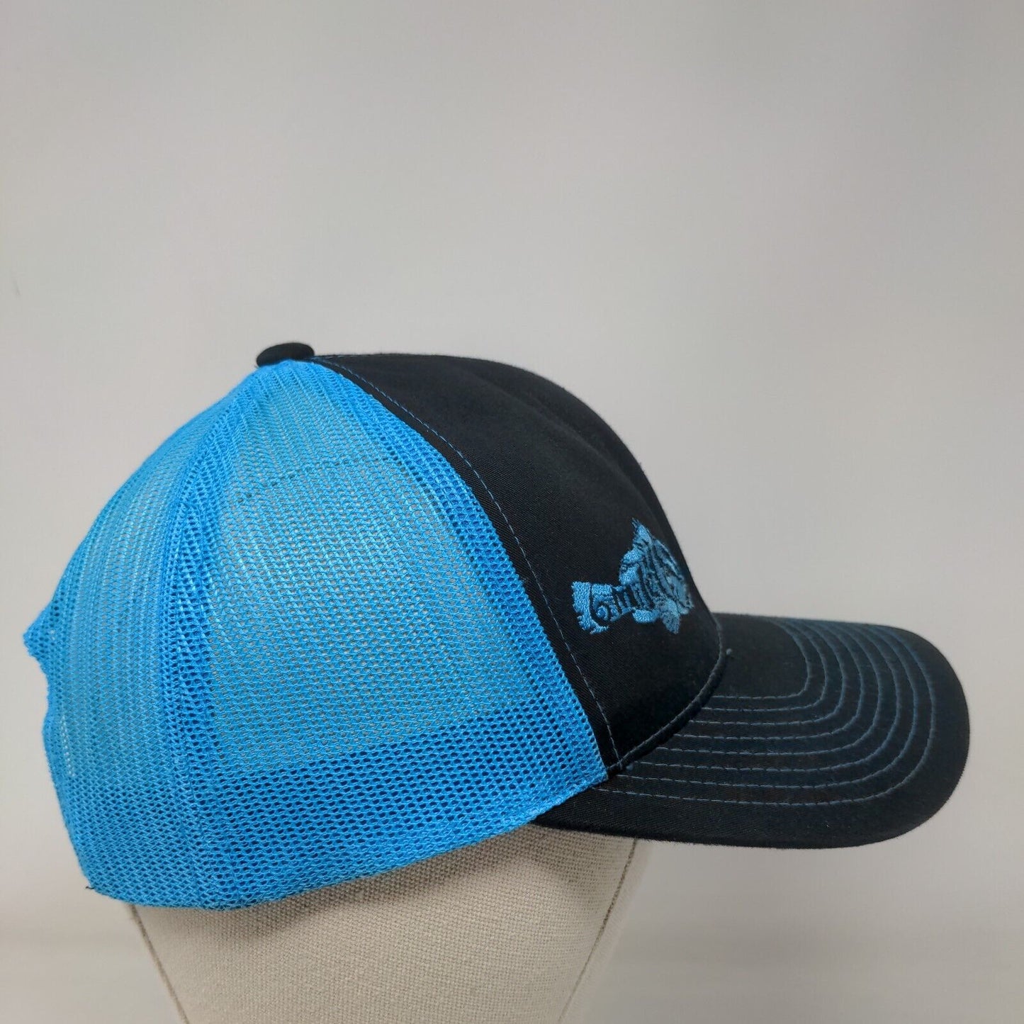 Pacific Snapback Mesh Back Trucker Hat Multi One Size Embroidered Fish