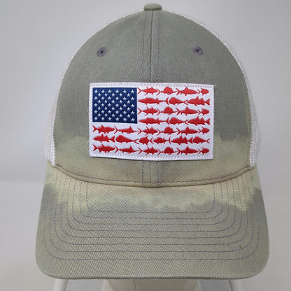 Columbia PFG Gray XL Baseball Cap Fish American Mesh Stretch Fit Hat Outdoor