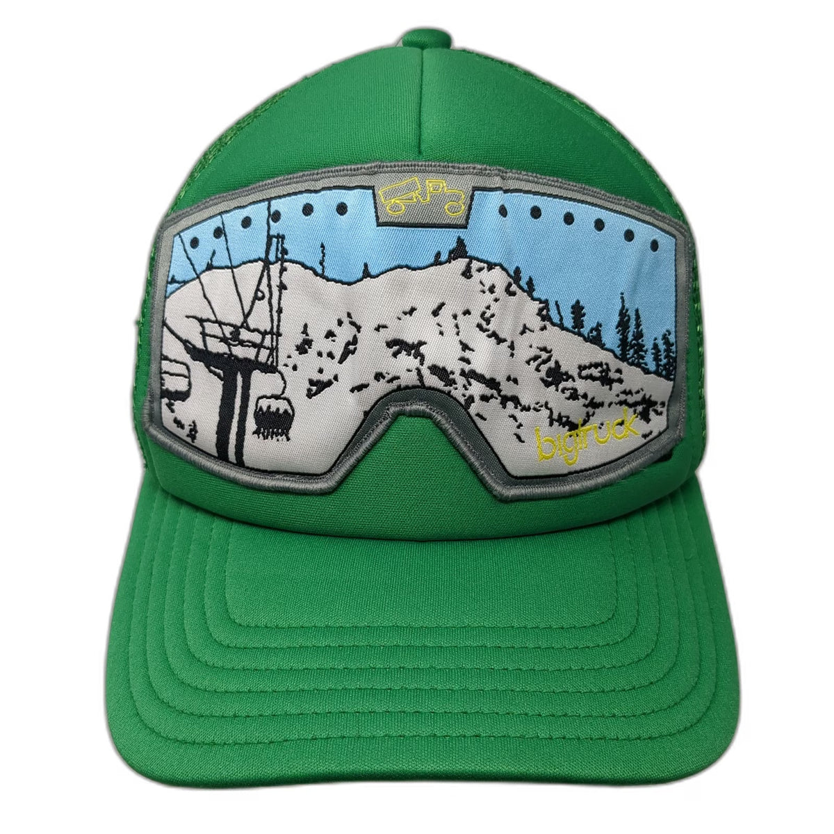 Bigtruck Trucker Hat Green One Size US Ski Team Mountain Goggle Mesh Snapback