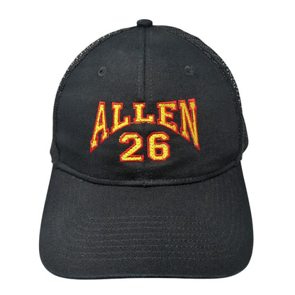 Allen 26 Snapback Trucker Hat Black One Size Adjustable Mesh Back Port Authority