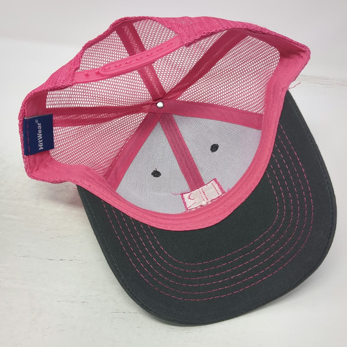 HitWear Realtor Trucker Hat Black Pink One Size Mesh Snapback Contrast Stitch