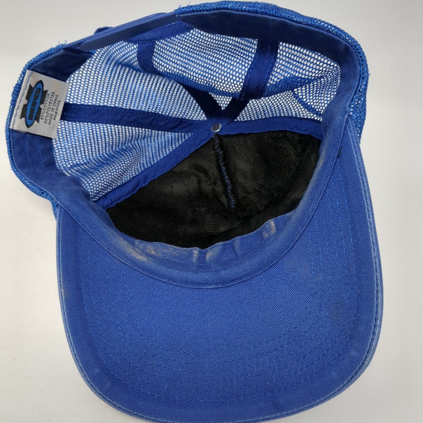 BIG X Snapback Trucker Hat Blue One Size Adjustable Patch Mesh Back 6 Panel