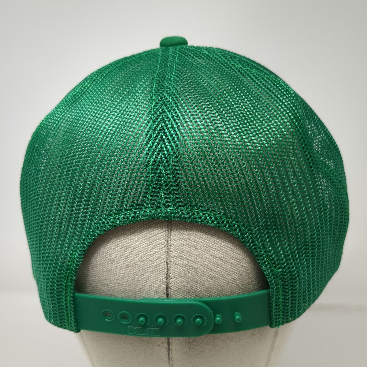 Triangle Headwear Trucker Hat Green Keller Block Logo Mesh Foam Snapback Print
