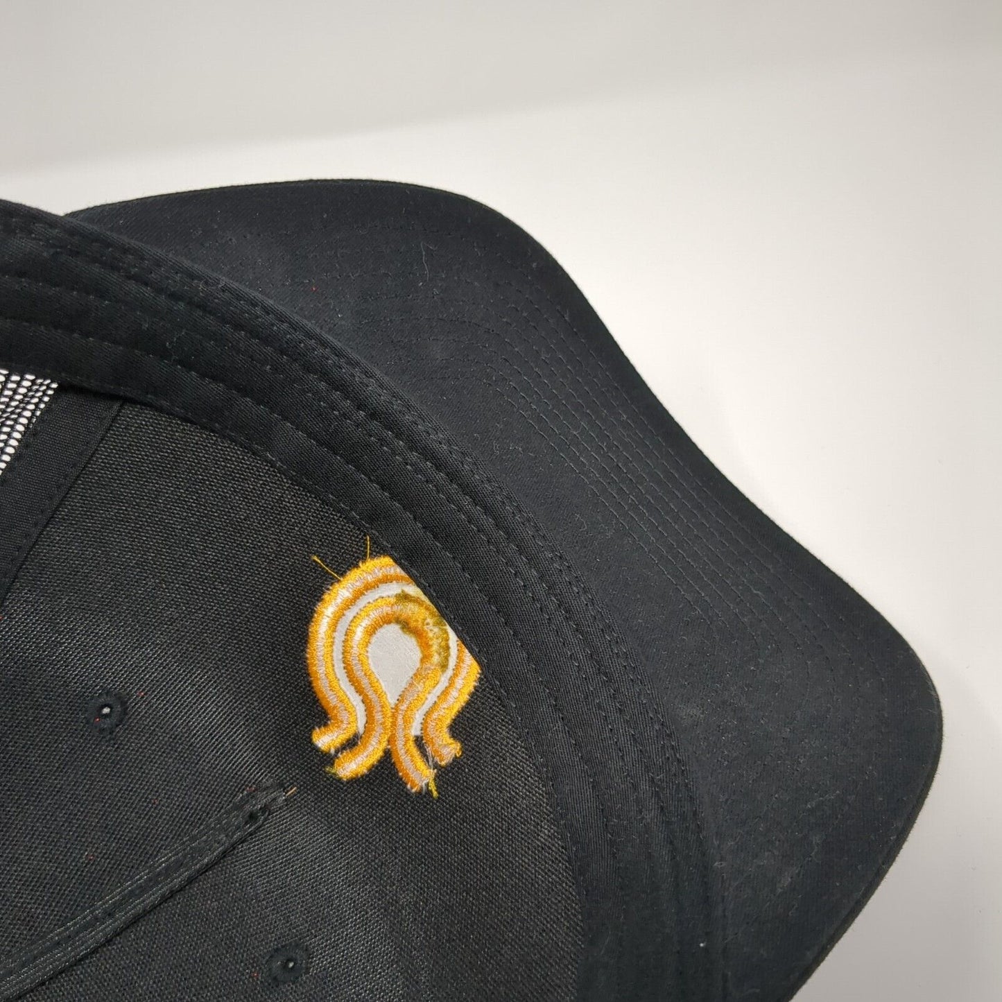 Richardson Snapback Trucker Hat Black One Size Mesh Back Embroidered Logo