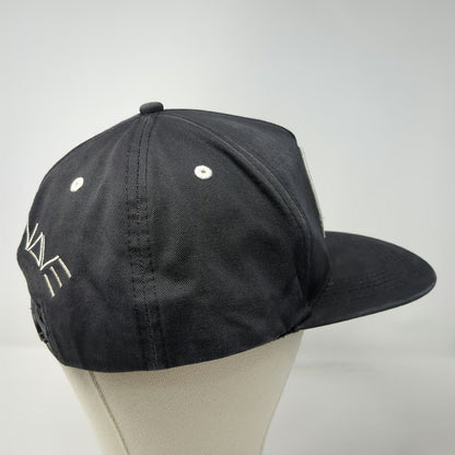 Heatwave 5 Panel Black Hat One Size Palm Tree Patch Snapback Flat Brim Cotton