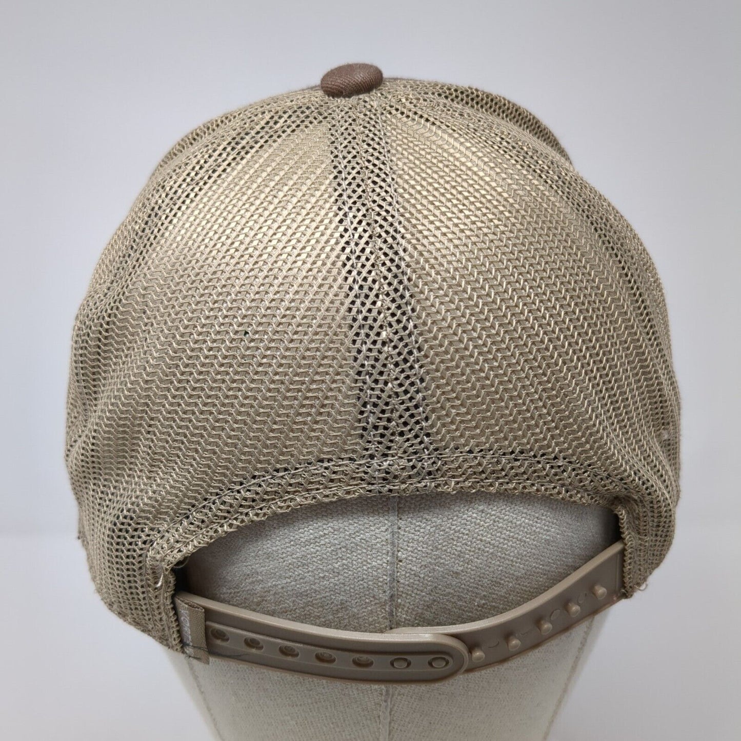 Vortex Snapback Mesh Back Trucker Hat Brown One Size Embroidered Logo