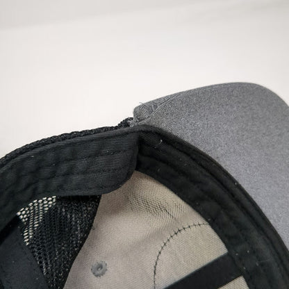 Zion Trucker Hat Gray Black One Size California Republic Leather Patch Bear 1850