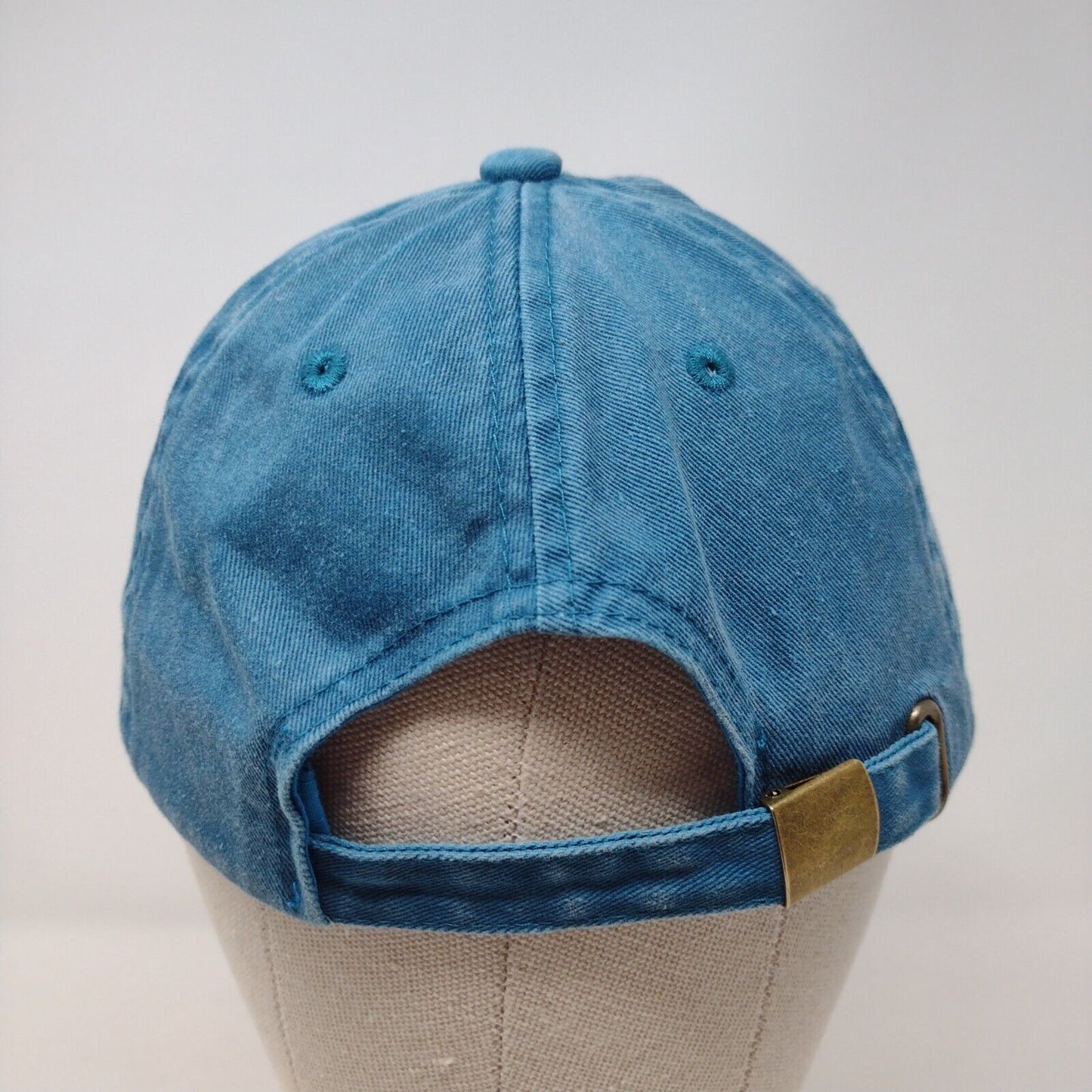 Bad Hair Day Slideback Hat Blue OSFA Adjustable Embroidered Vented Holes Cotton