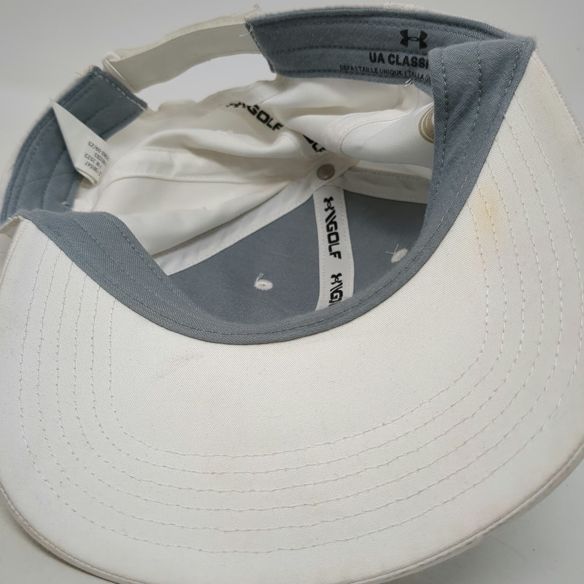 Under Armour Baseball Cap White One Size Strapback UA Golf Melia Polyester Hat