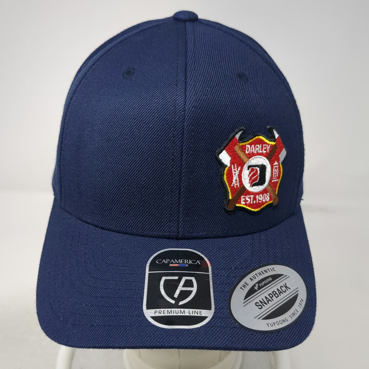 Cap America Snapback Hat Blue One Size Darley Pumps Fire Rescue Maltese Cross