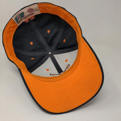 Top of the World Mens Fitted Hat Blue Size 7 3/8 Embroidered University of Texas