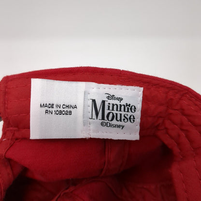 Minnie Mouse Slideback Hat Red One Size Adjustable Embroidered 6 Panel Disney
