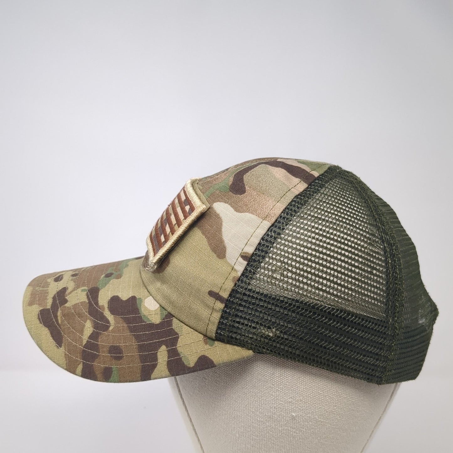 USA Flag Trucker Hat Multicolor One Size Adjustable Mesh Back Rouge American