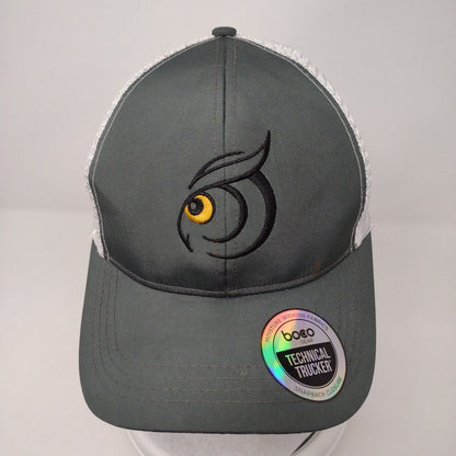 Boco Snapback Mesh Back Trucker Hat Gray OSFM Embroidered Perched.io