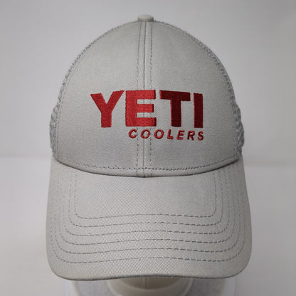 YETI Coolers Snapback Mesh Back Trucker Hat Gray One Size Embroidered