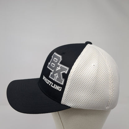 BK Wrestling Fitted Mesh Back Hat Black L-XL Flexfit Yupoong Embroidered