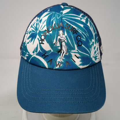 Honolua Surf Co. Trucker Hat Blue One Size Hawaii Mesh Snapback Floral Tropical