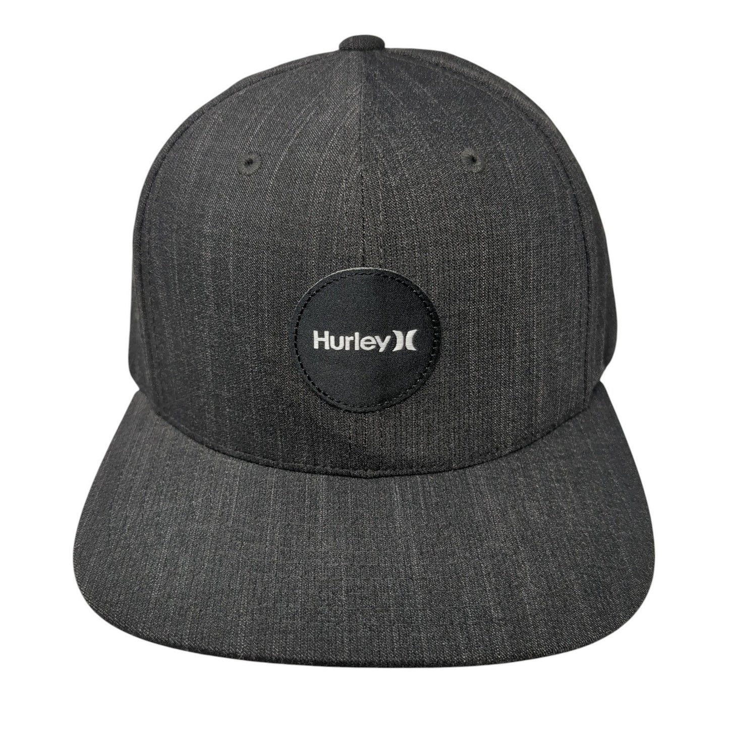 Hurley Snapback Hat Black One Size Adjustable Patch Logo Polyester Blend