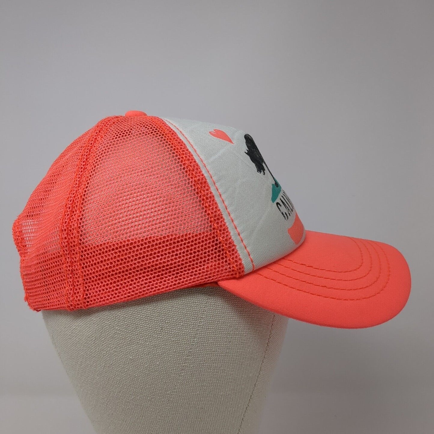 California Love Bear Trucker Hat Pink One Size Mesh Back Billabong