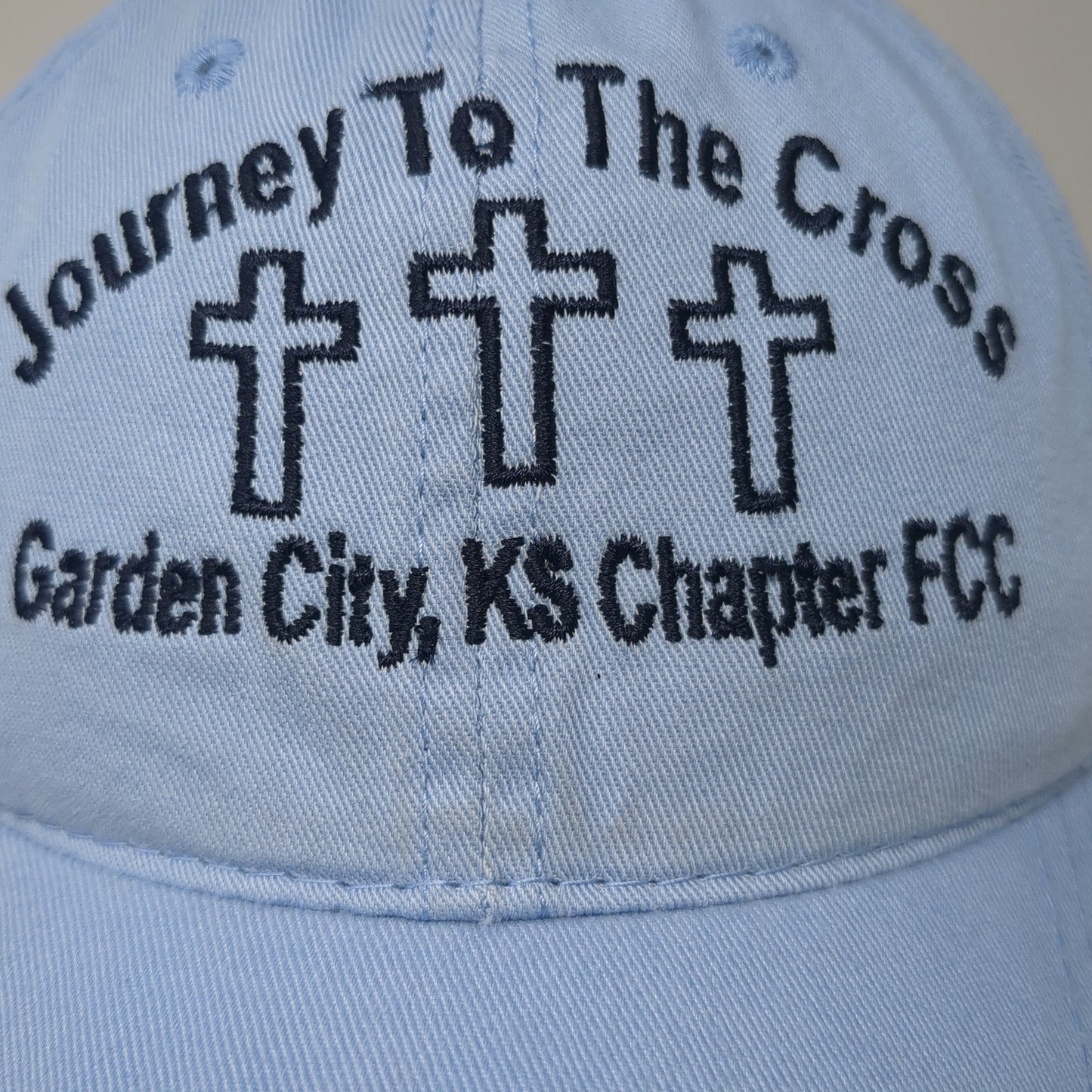 Journey To The Cross Cowboy Up Slideback Hat Blue One Size Outdoor Cap