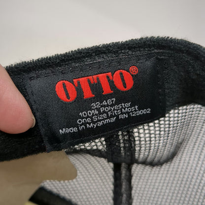 Otto Trucker Hat Black One Size Chicago Skyline Lollapalooza Platinum Mesh