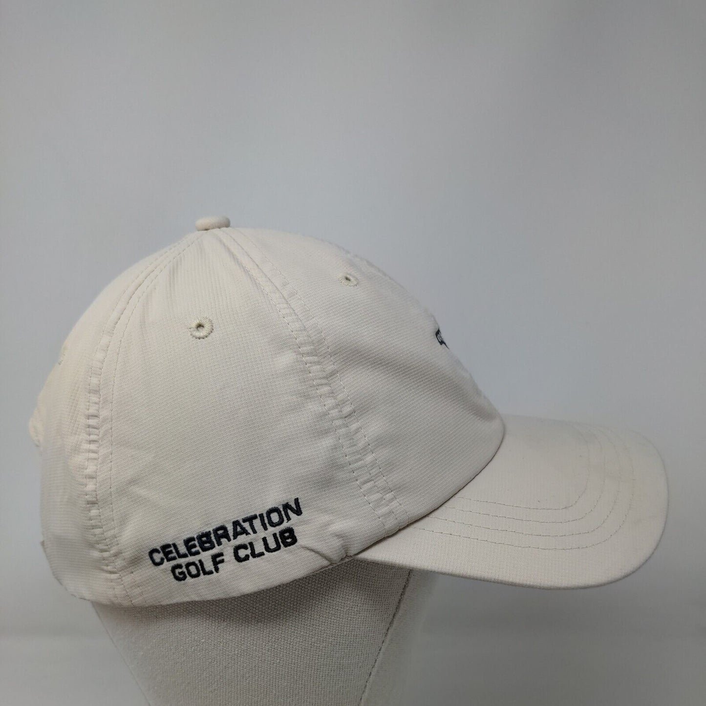 Celebration Golf Club Strapback Hat Tan Classic Cut Embroidered Ahead
